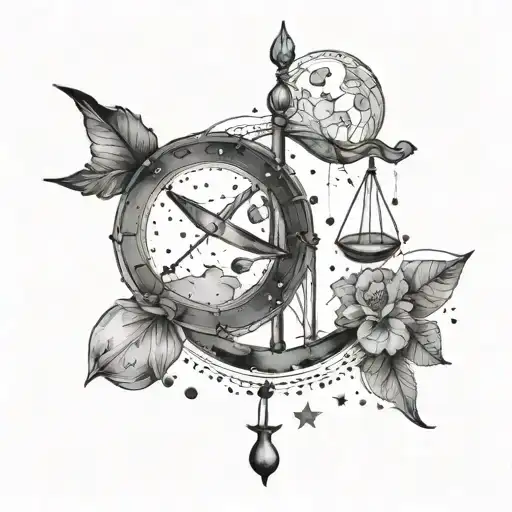 libra pisces constellation tattoo design idea