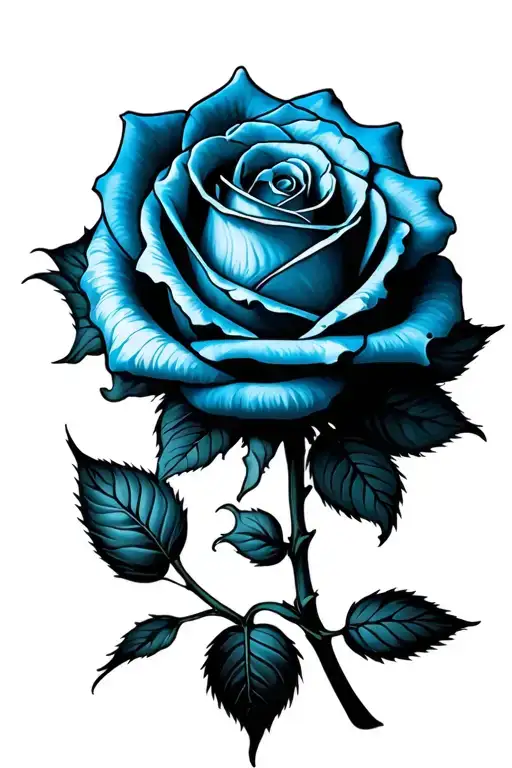 blue Rose tattoo design idea