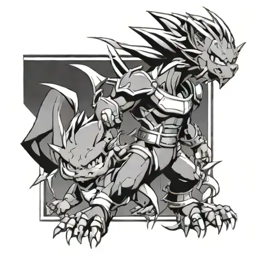 dbz Pokémon digimon tattoo design idea