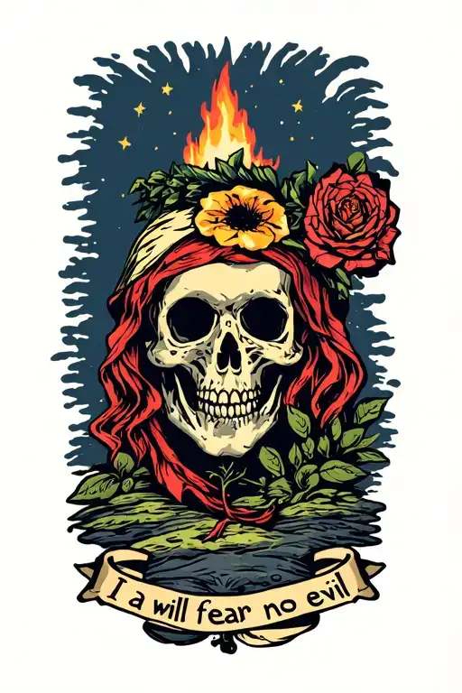 even though I walk through the valley of the shadow of death I will fear no evil tattoo design idea