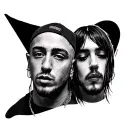 eminem, billie eilish and post malone portrait on arm tattoo design idea