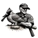 army vet grandfather with beach cardinals baseball va tattoo design idea