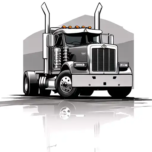 18 Wheeler tattoo design idea