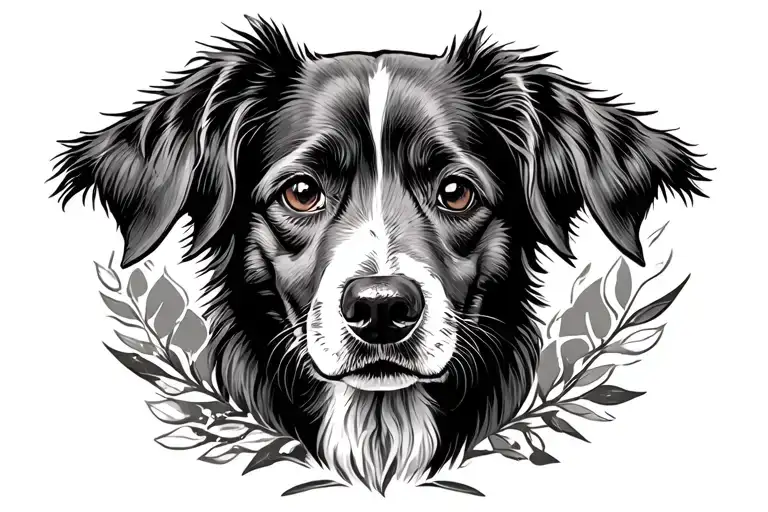 hunting dog loss memorial tattoo design idea
