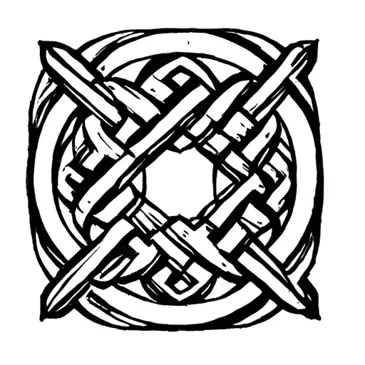 endless knot mixed with sacred geometry tattoo design idea