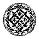 endless knot mixed with sacred geometry tattoo design idea