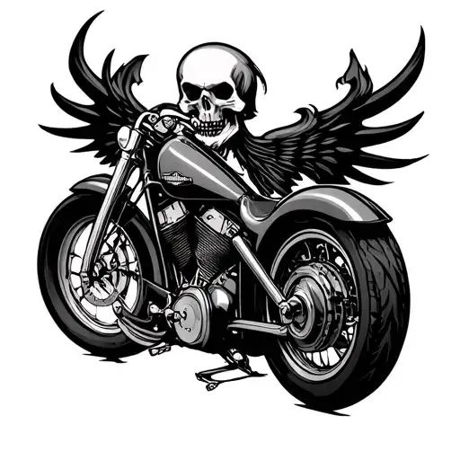 reaper Harley davidson bar and shield tattoo design idea