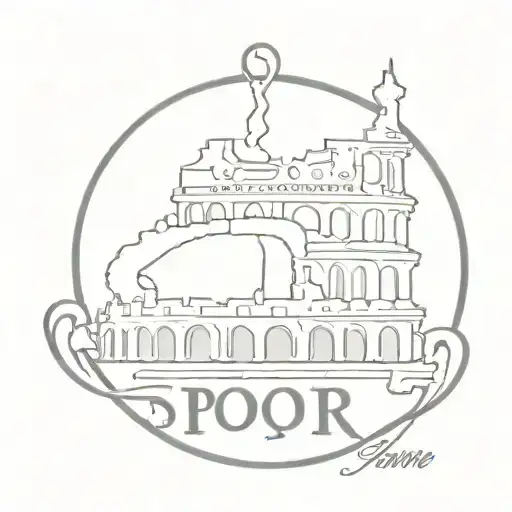 tattoo related to the city of Rome, with a cobblestone and the writing SPQR tattoo design idea