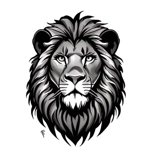 Lion face king tattoo design idea