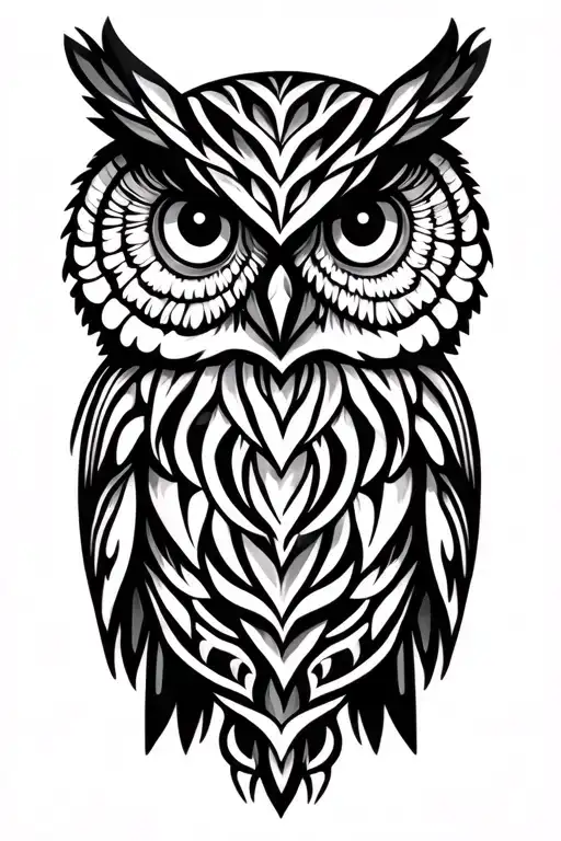 owl tribal design tattoo design idea