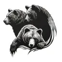 2 bears together symbolizing eternal love tattoo design idea