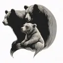 2 bears together symbolizing eternal love tattoo design idea