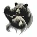 2 bears together symbolizing eternal love tattoo design idea