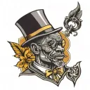 african american old school gentleman tattoo design tattoo design idea