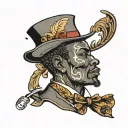 african american old school gentleman tattoo design tattoo design idea
