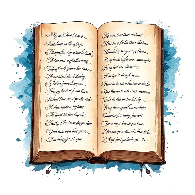 scroll with every verse in bible tattoo design idea