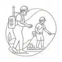 postman and miner tattoo design idea