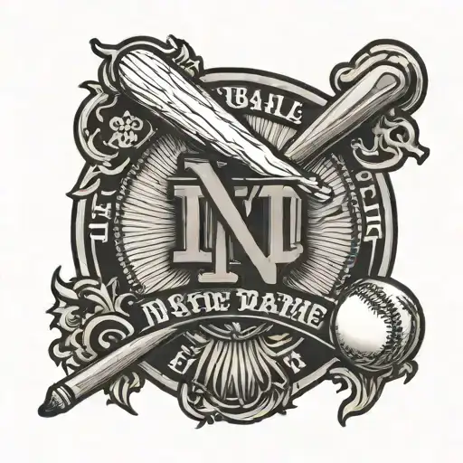 baseball inside notre dame logo tattoo design idea
