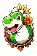 yoshi egg tattoo design idea
