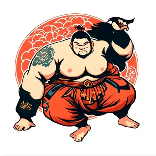 sumo wrestler Akashi tattoo design idea