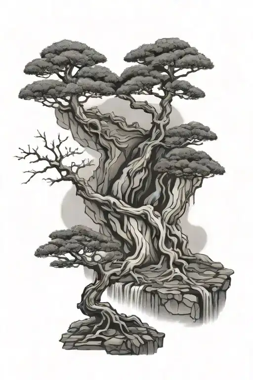 bonsai persevere tattoo design idea