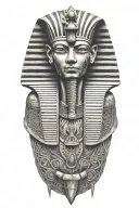 pharaoh holding a pyramid tattoo design idea