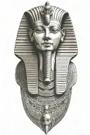pharaoh holding a pyramid tattoo design idea