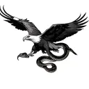 eagle with snake tattoo design idea