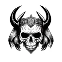 viking skull tattoo design idea