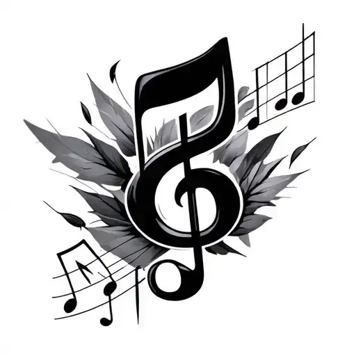 music note and turbo  tattoo design idea