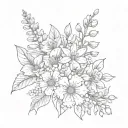 may, january, february and september birth flower bouquet tattoo design idea