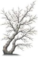 Cherry blossom tree but with lightning bolt replacing the branches  tattoo design idea