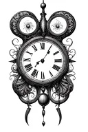 1 kidney pendulum clock tattoo design idea