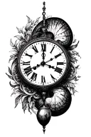 1 kidney pendulum clock tattoo design idea