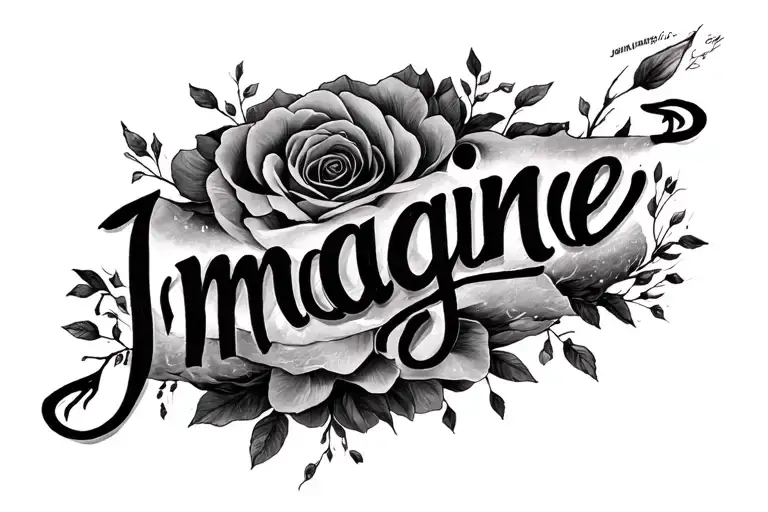 create a tattoo from the lyrics of the Song Imagine by John Lennon tattoo design idea