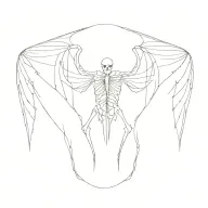 skeleton wing tattoo design idea