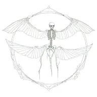 skeleton wing tattoo design idea