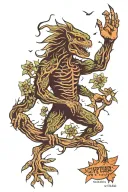 cryptids walking in the trees tattoo design idea