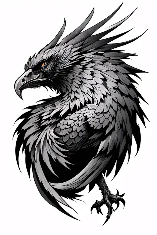 Warrior Phoenix tattoo design idea