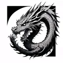 Fine Line Dragon tattoo design idea