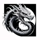 Fine Line Dragon tattoo design idea
