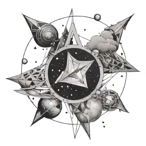 Andromeda and Calliope constellations  tattoo design idea