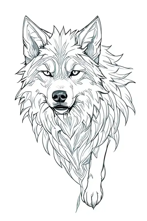 nordic fenrir wolf tattoo design idea