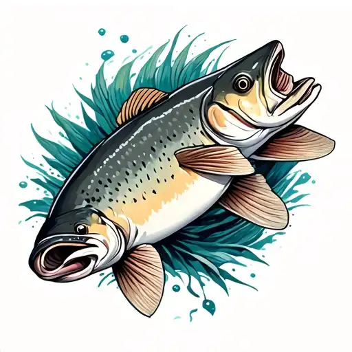 Trout tattoo design idea