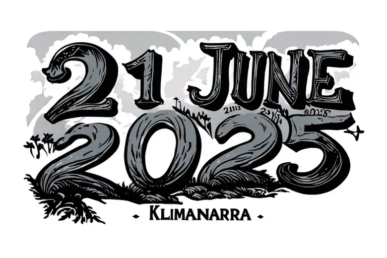 "21 June 2025" Kilimanjaro tattoo design idea