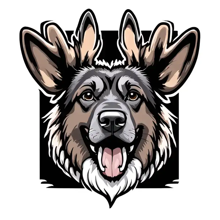 cartoon moose as a german shepherd tattoo tattoo design idea