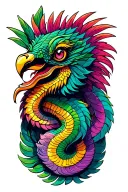 Feathered snake quetzacoatl tattoo design idea