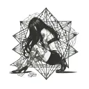 bend over,slim thick goth girl,emo, nude,sexy,lingerie,introverted,,long black hair, naked,fishnet,skirt,big butt,nails tattoo design idea