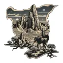 Superstition Mountains Silouhettr tattoo design idea