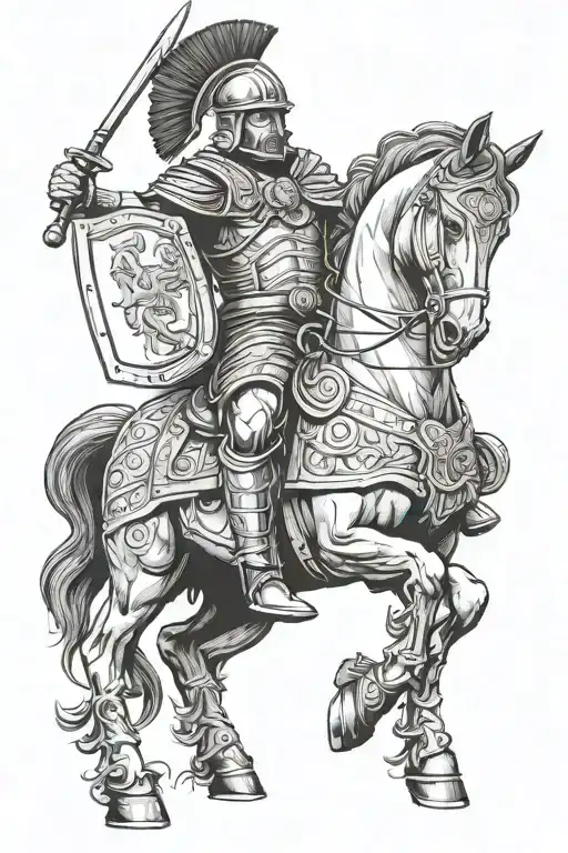roman warrior balkan legion tattoo design idea